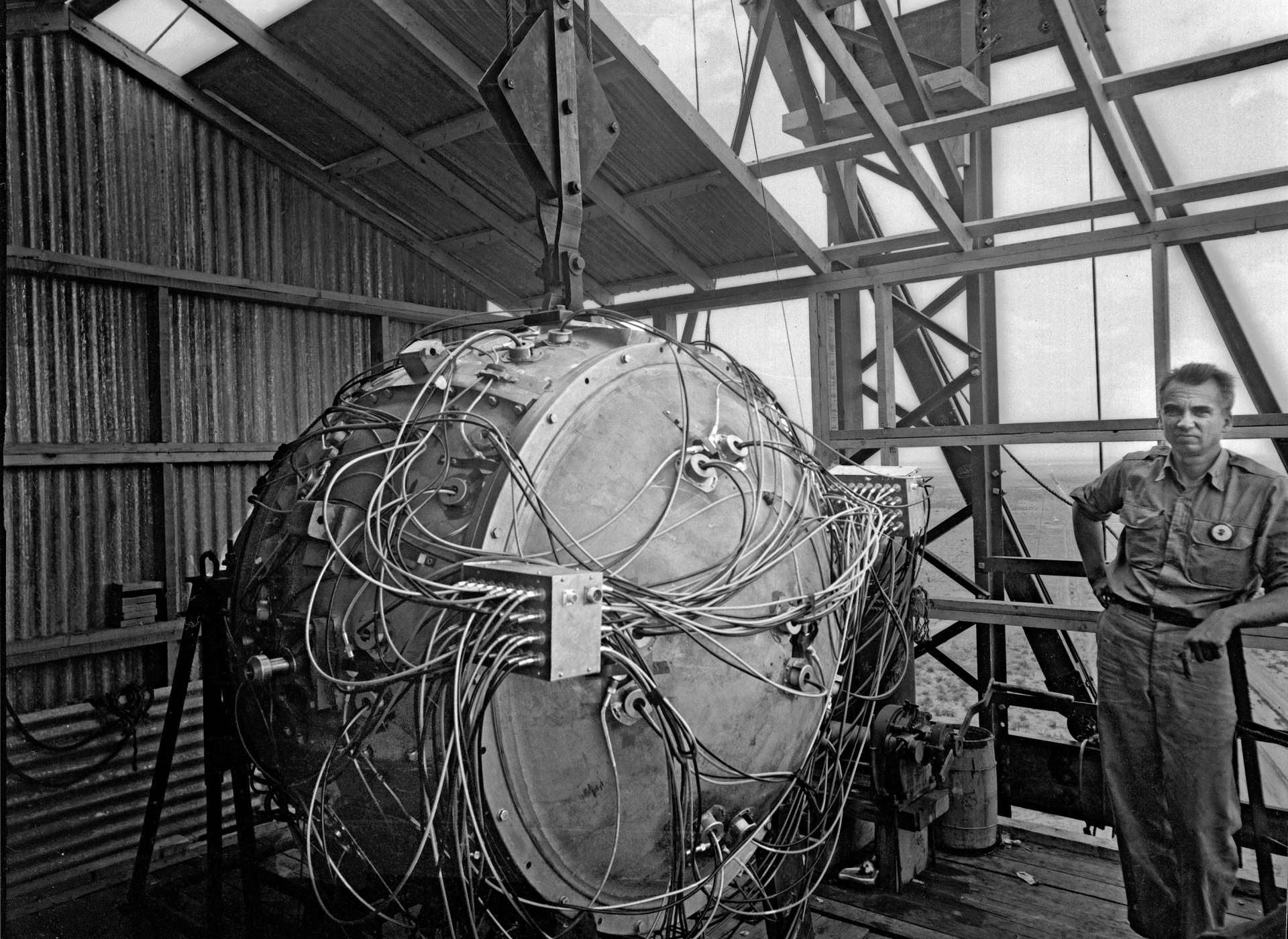 Gadget before Trinity Test, 1945.