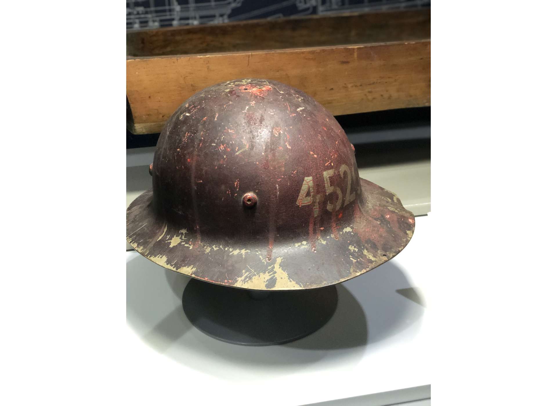 The Higgins Industries hard hat of Joseph R. Poche, who apprenticed in the machine shop at the Higgins City Park plant.