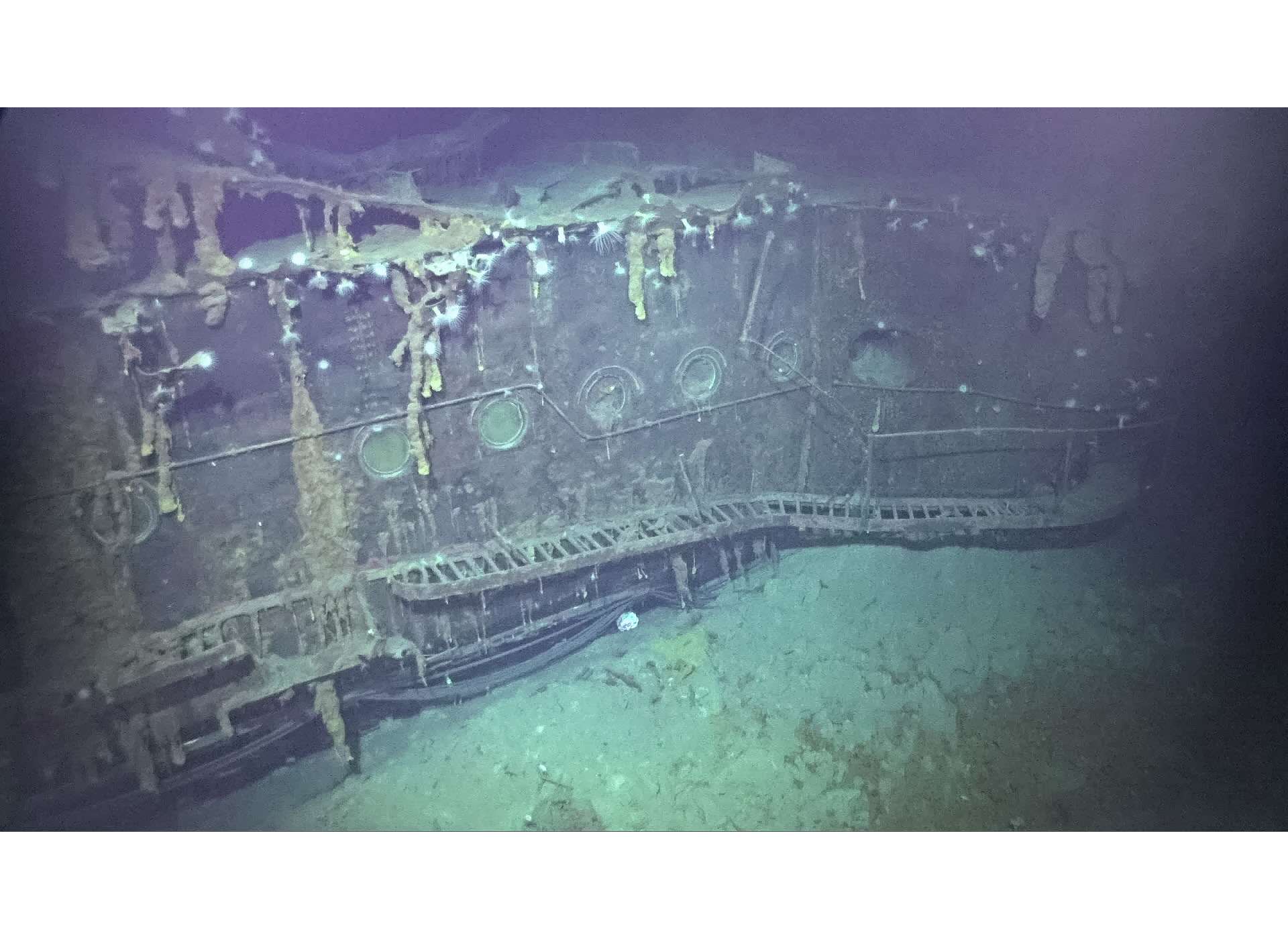 A crew&#039;s catwalk aboard Kaga