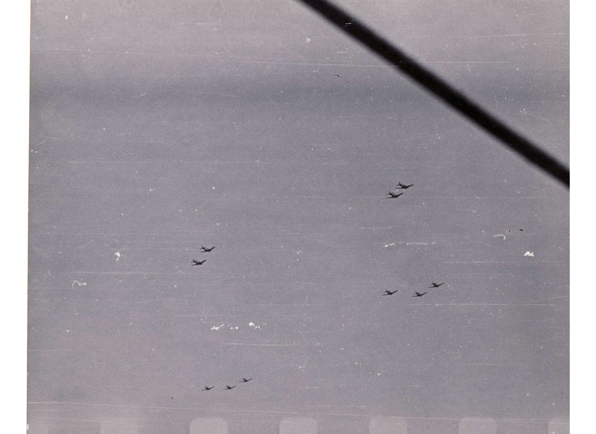 VS-6 airborne morning of June 4, 1942, forming up above Enterprise, bound for the Japanese fleet.