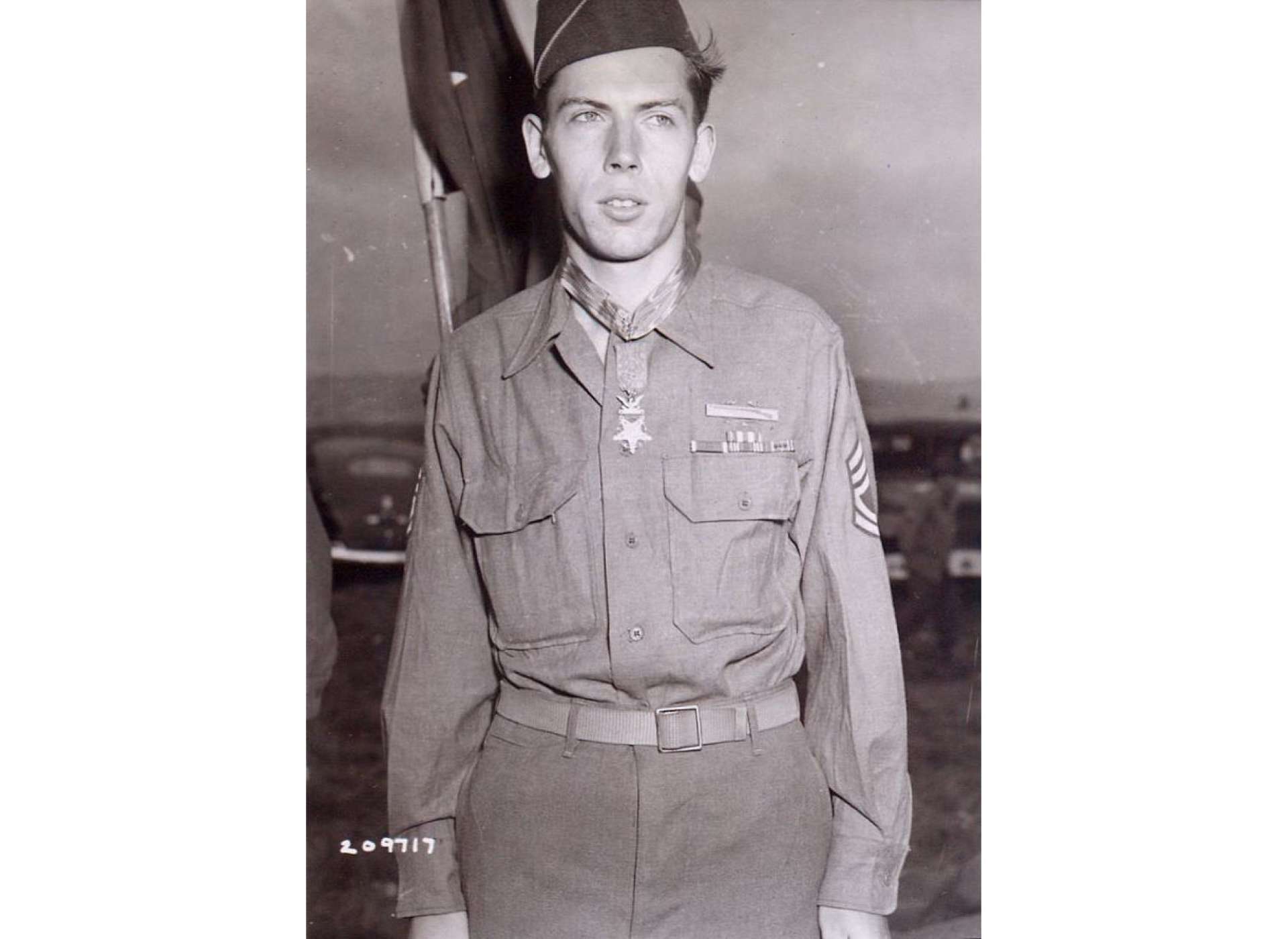 Sergeant Francis S. Currey, 3rd Battalion, 120th Infantry Regiment, 30th Infantry Division, Medal of Honor recipient.