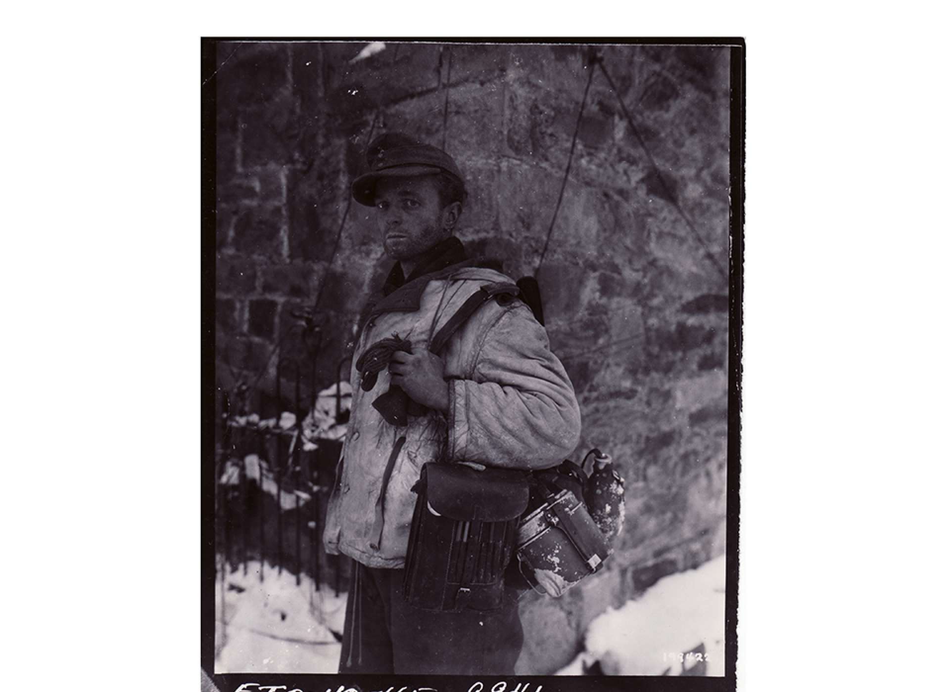 A German POW taken by the 1st Infantry Division near Butgenbach. The National WWII Museum Digital Collections.