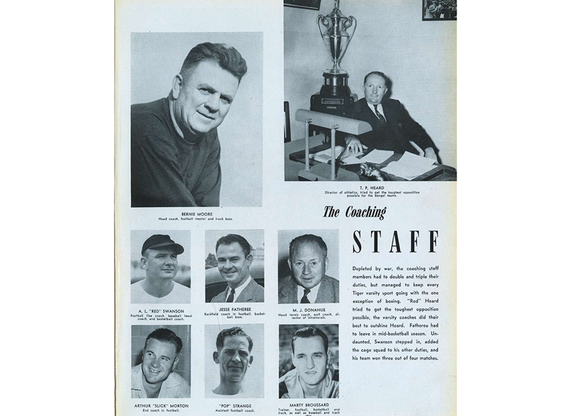 LSU Football Head Coach Bernie Moore and Assistants