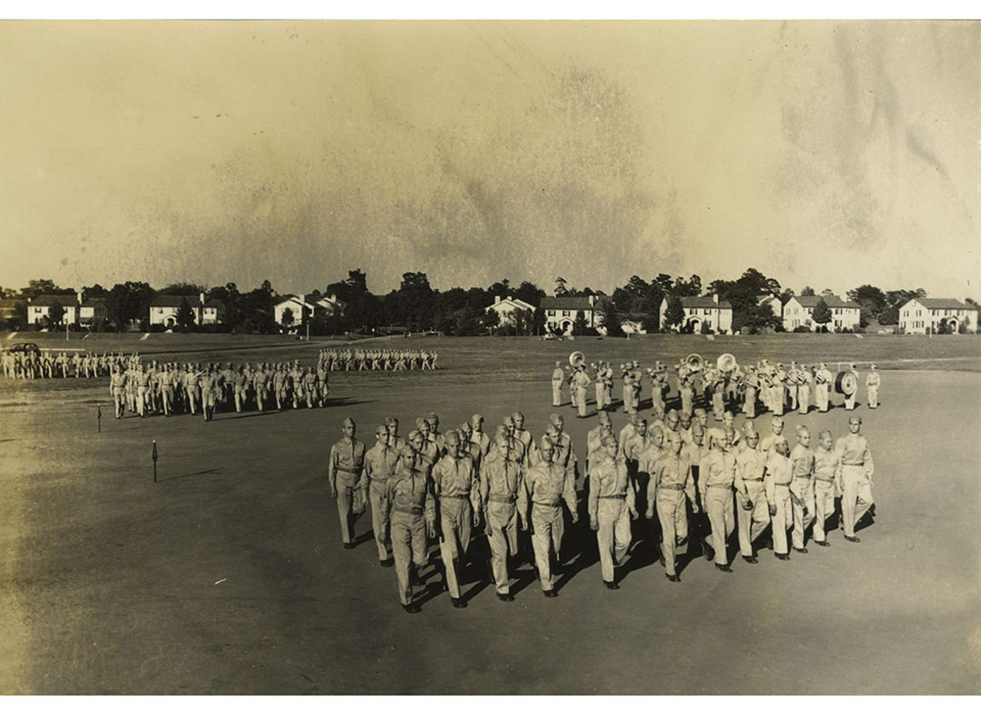 Although they would not be going into battle, the men of the 24th General Hospital underwent military training at Fort Benning, Georgia, in 1942-1943 to prepare to deploy. The National WWII Museum