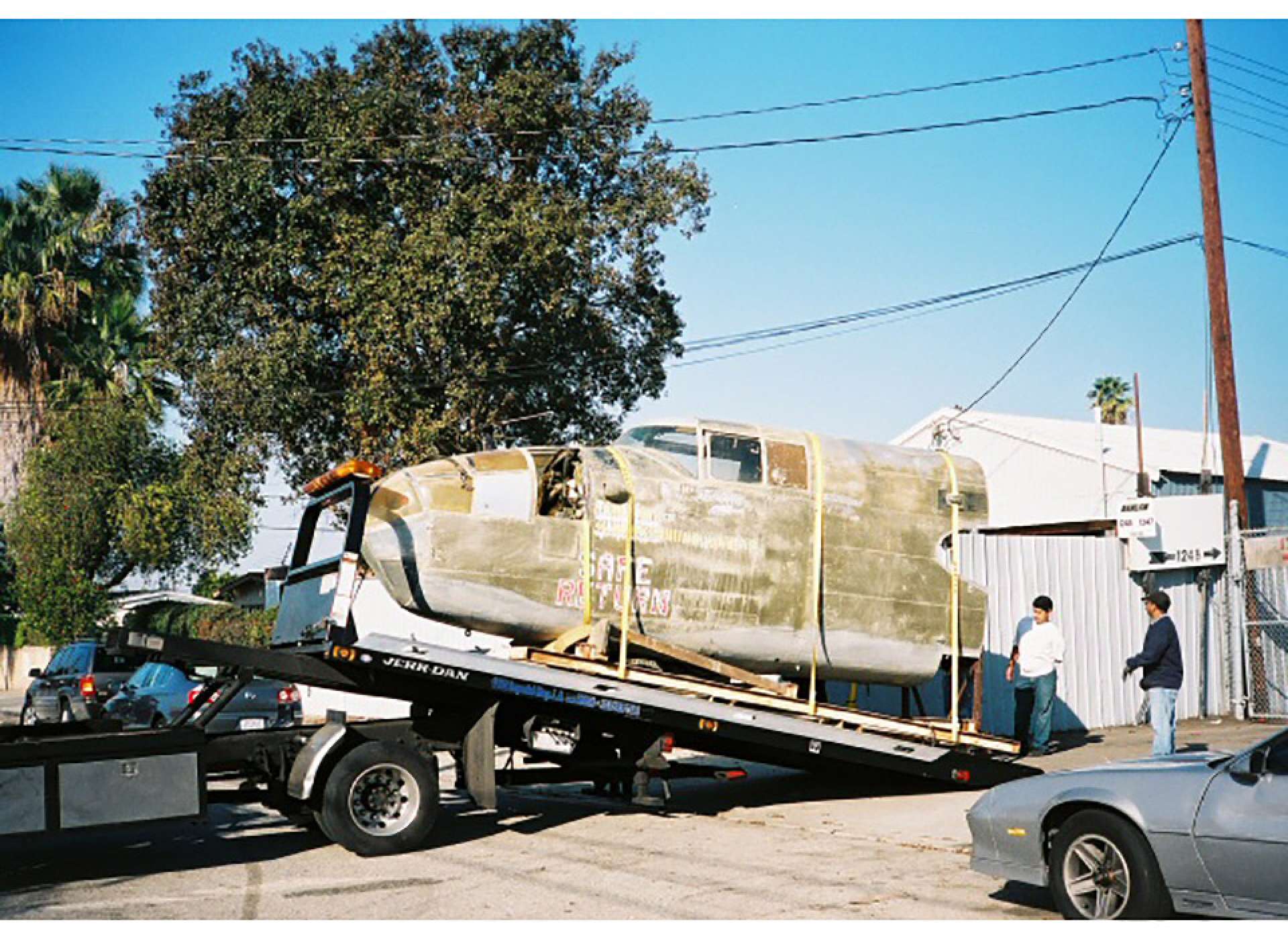B-25 moves to the restoration facility.