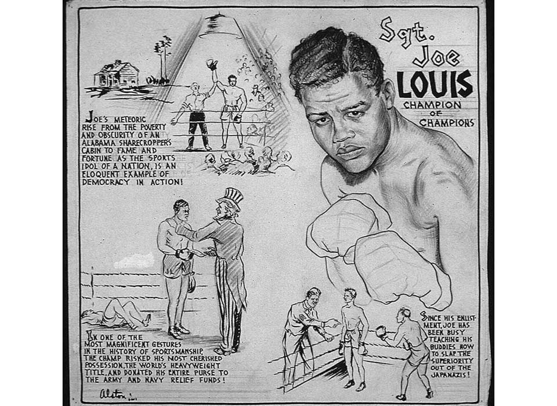 The boxing gloves of heavyweight champion Joe Louis have been donated to  the National Museum of American History in Washington on January 31, 2007.  The gloves were used in Louis' first fight