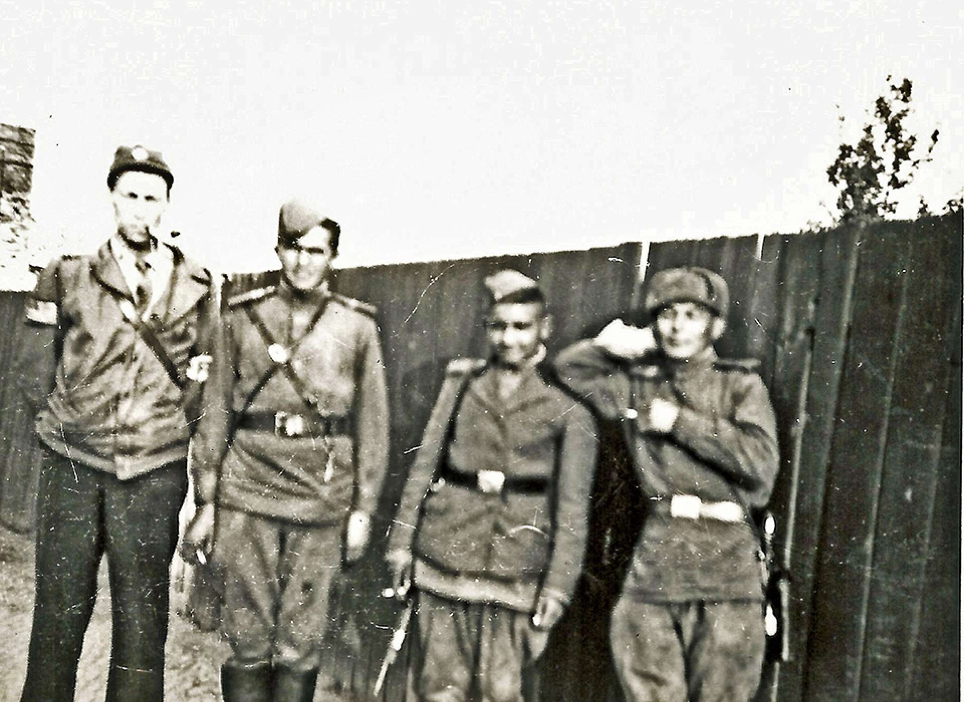 Former POW Dick Terrell with Russian soldiers in Stalag Luft I: Gift in Memory of William Richard “Dick” Terrell, 2019.079