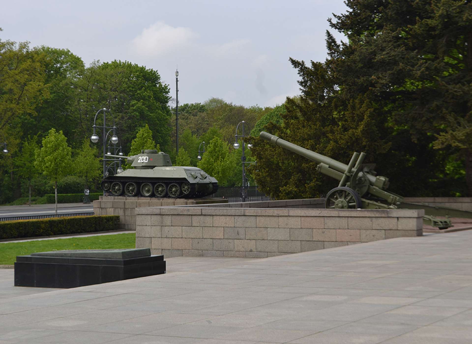 Soviet T-34 tank and ML 20 howitzer gun in the Tiergarten, Berlin Courtesy Keith Huxen, PhD