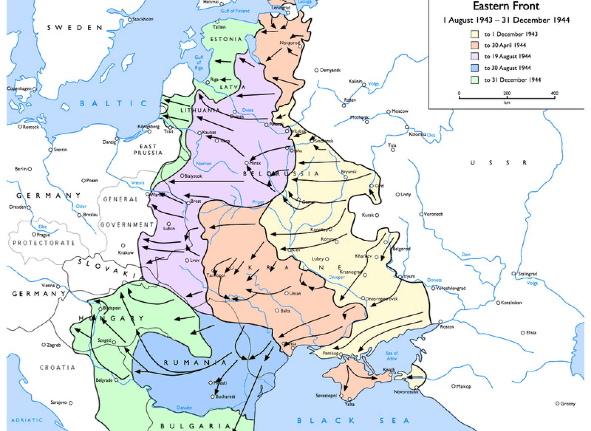 Map of Eastern Front 1943-1944