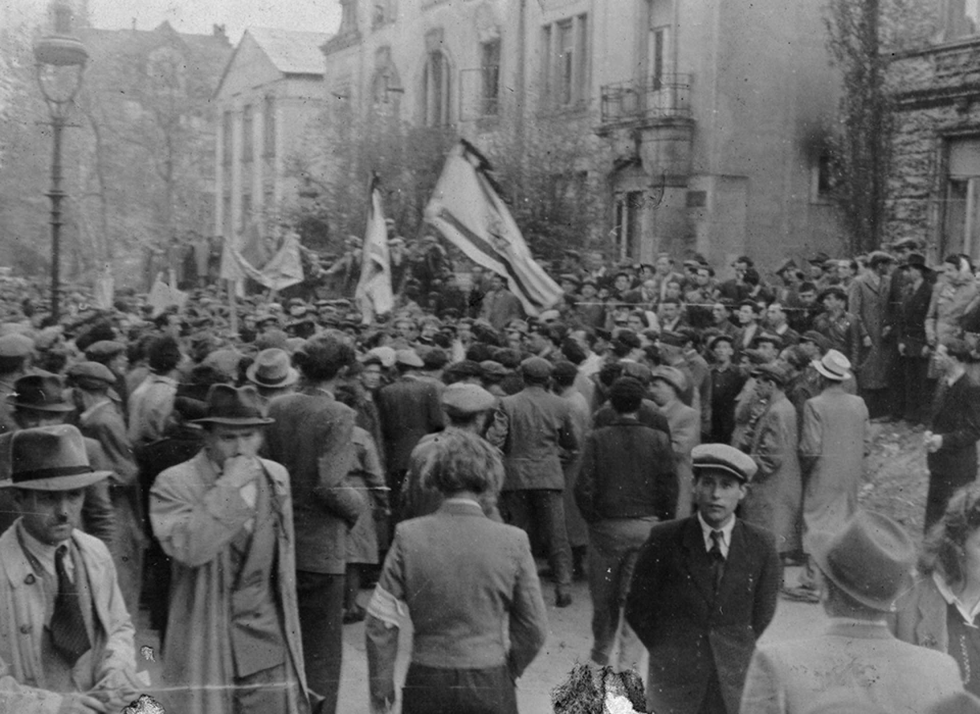 Demonstration of Jewish Displaced Persons in Frankfurt am Main, 1945