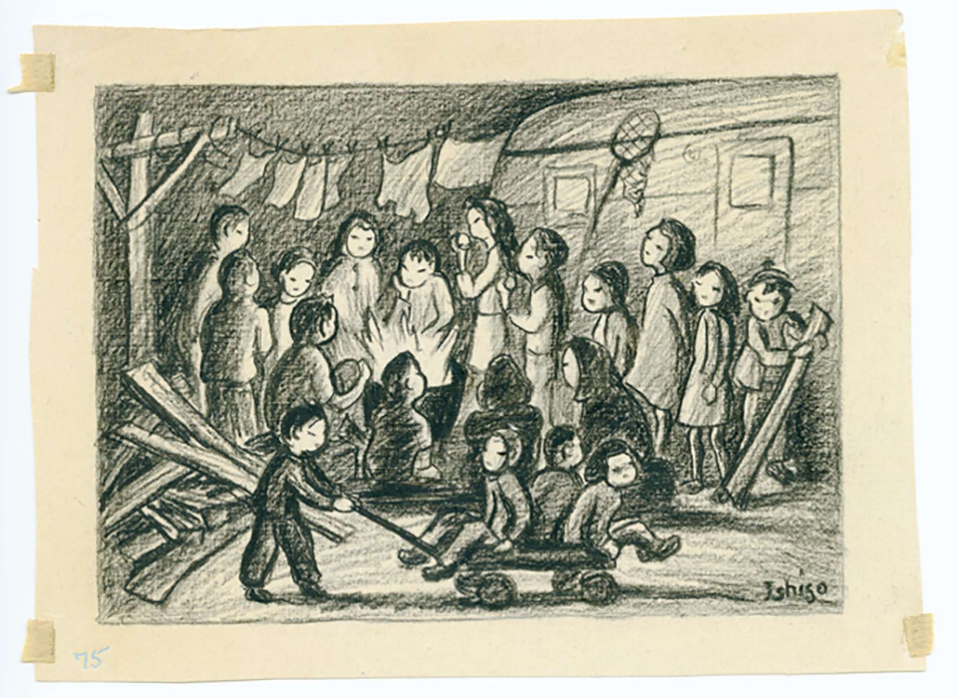 Children Drawing from a Japanese American Incarceration Camp