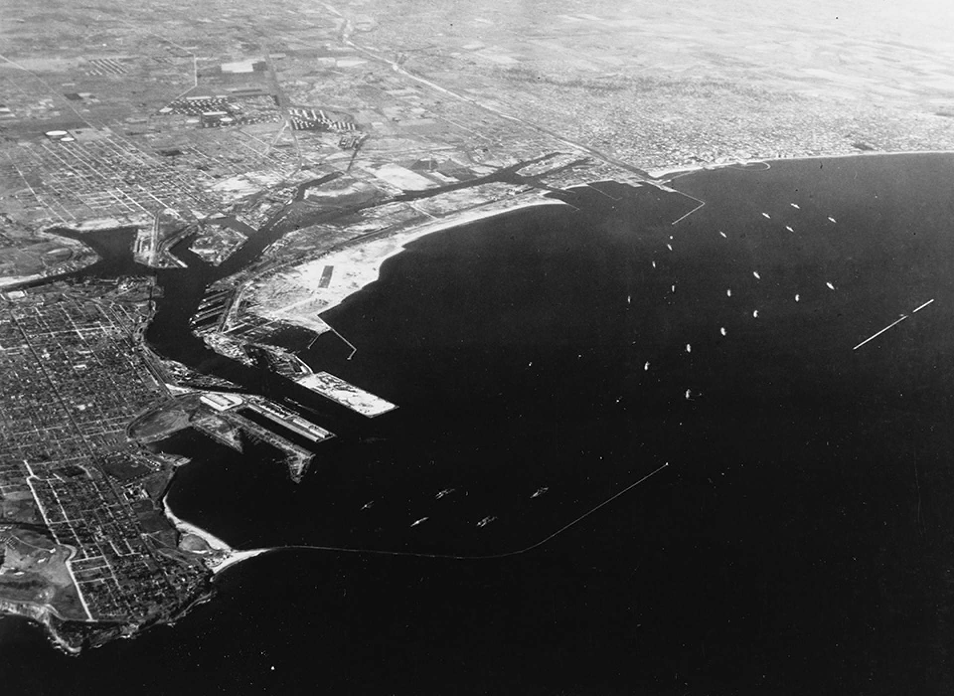 Aerial view of Los Angeles Harbor