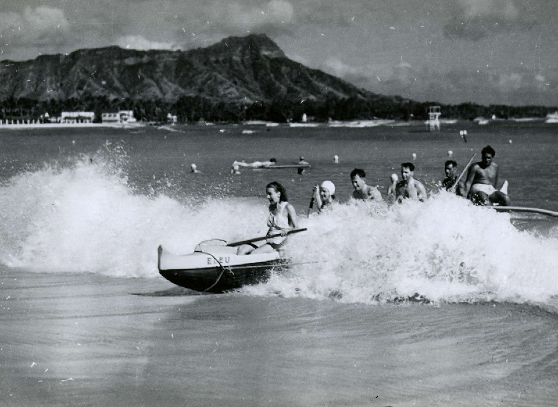 Canoe at Diamond Head Hawaii 