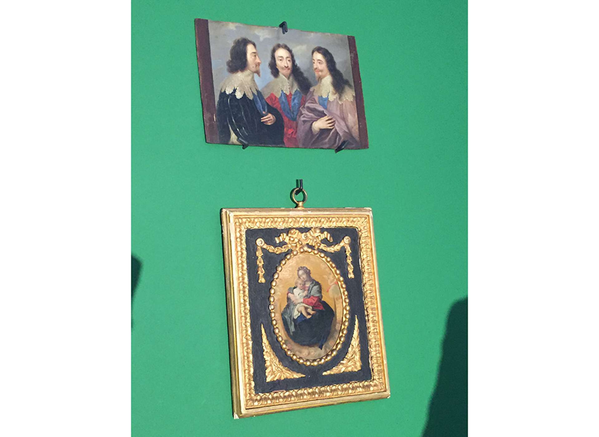 Charles I in Three Positions and Madonna and Child von Hessen paintings 