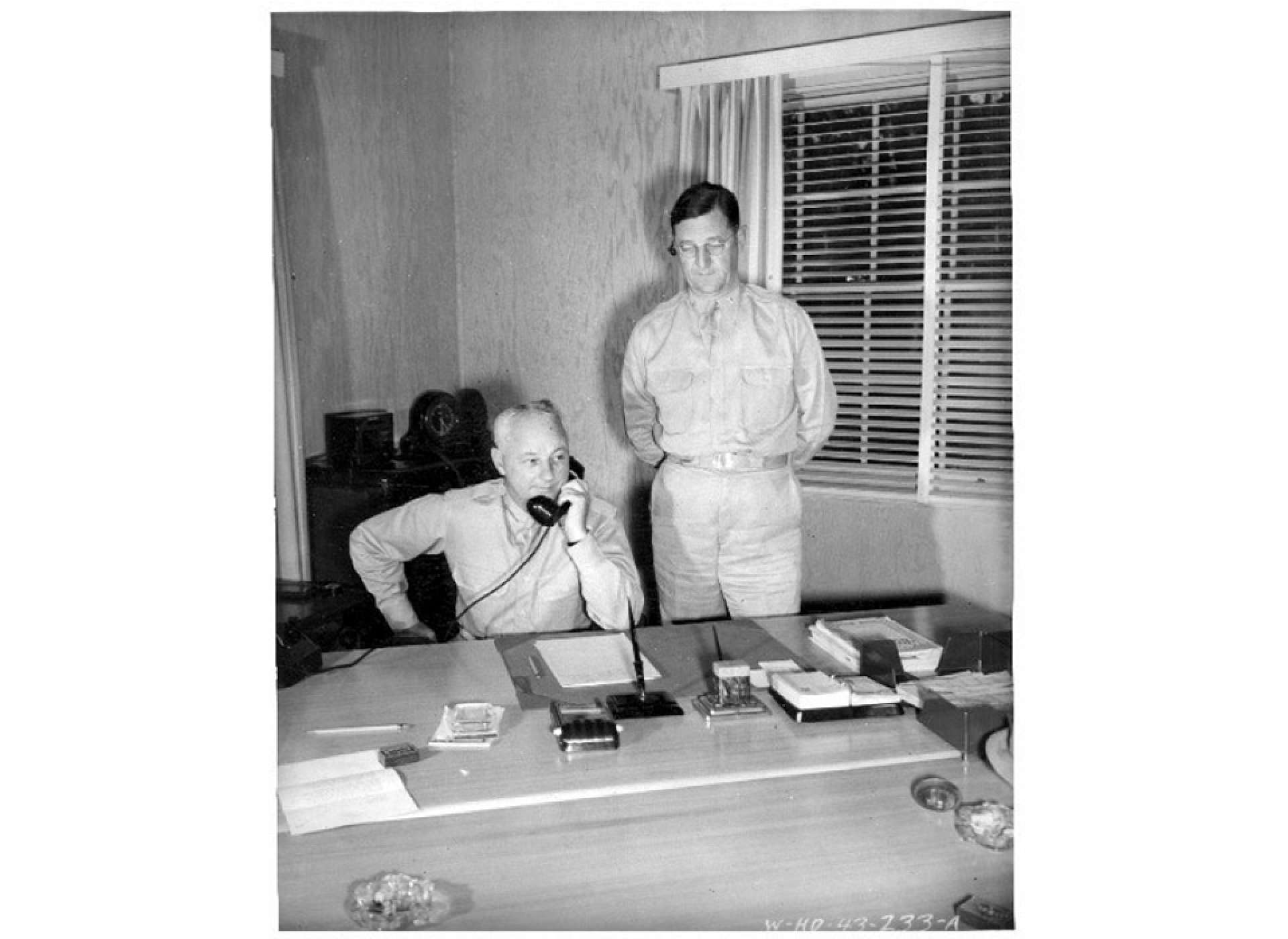 General Delos Emmons at the Office of Military Governor in Honolulu, 1943. Courtesy of Densho.
