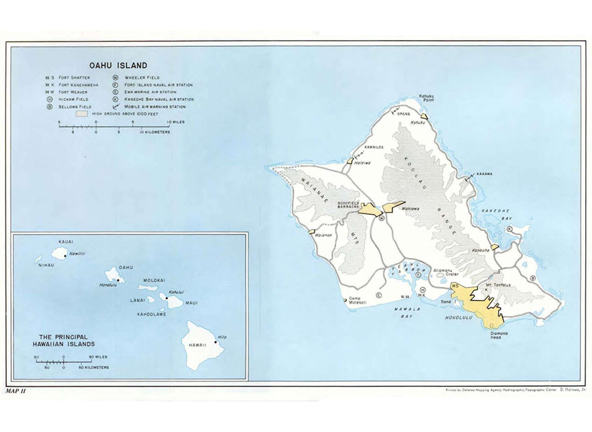map of Oahu 1941