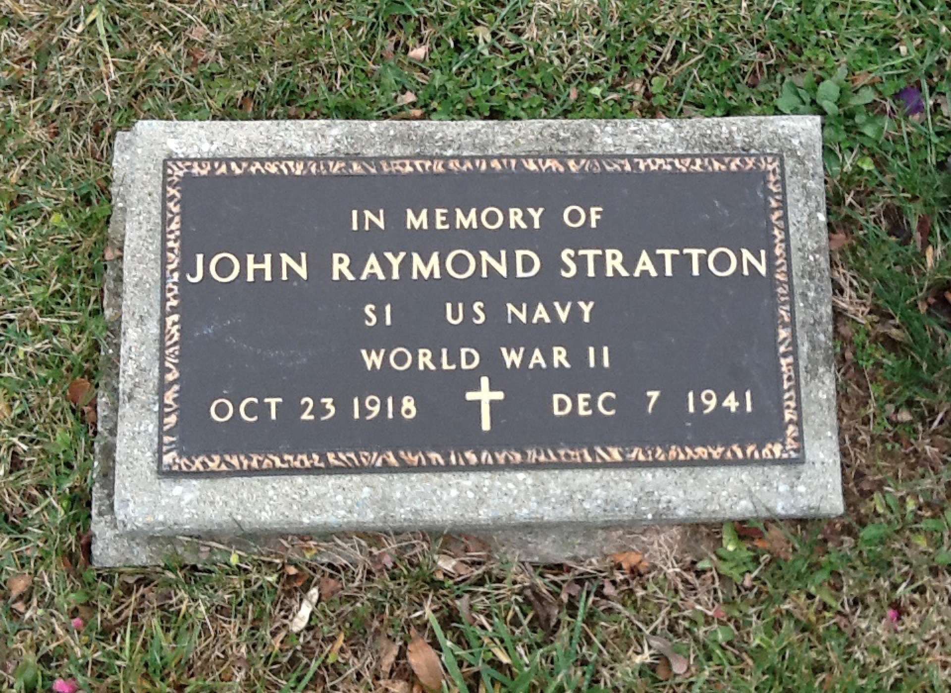 John Raymond Stratton’s tombstone, courtesy of the Edens family