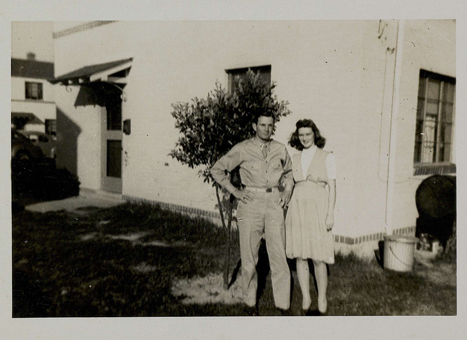 WWII photo of Aubrey and Janette Rion