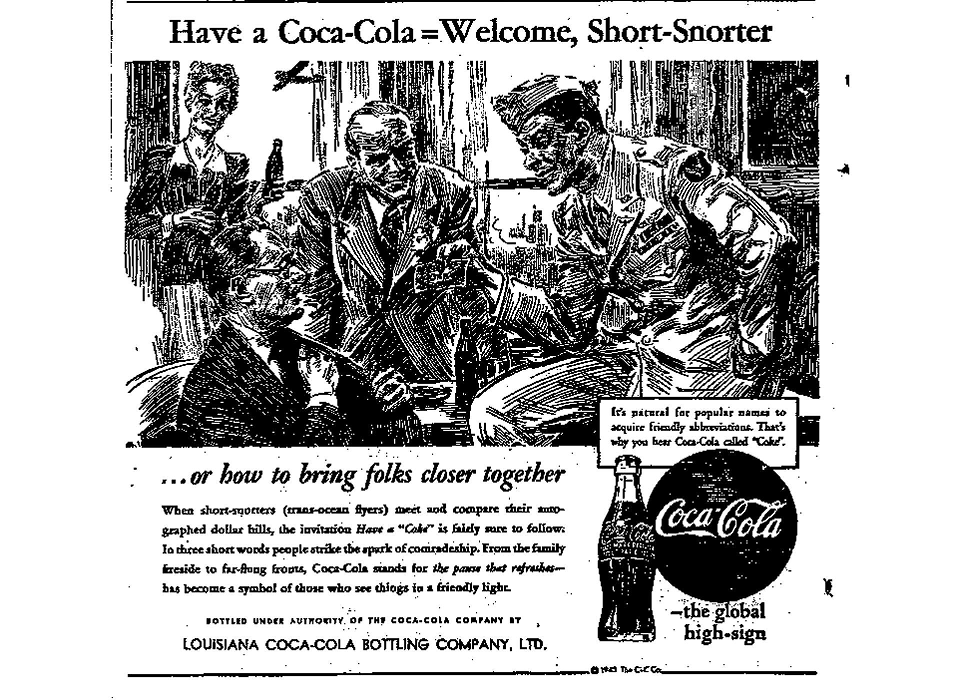 Coca Cola ad in Times Picayune 1943