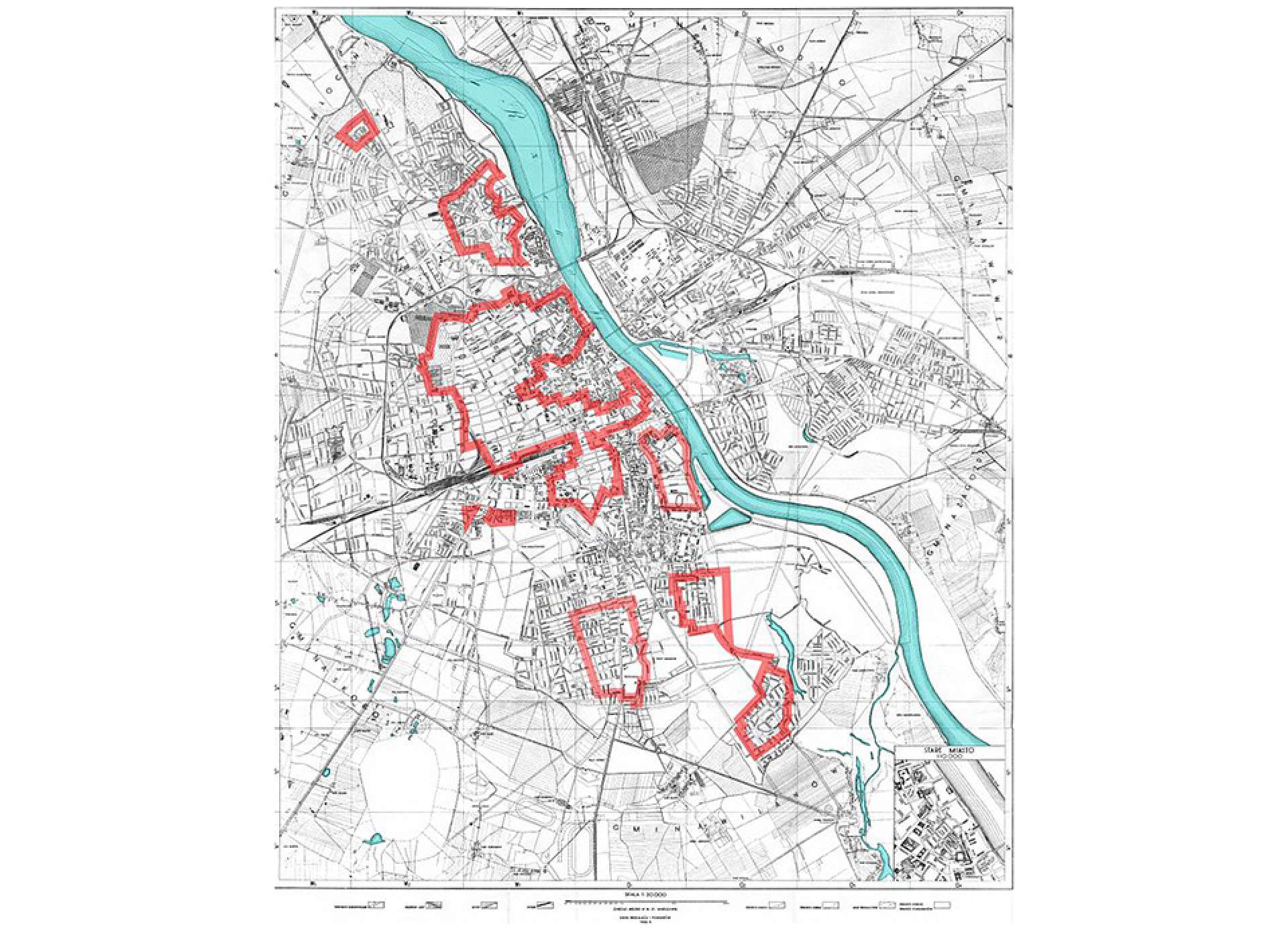 The areas of Warsaw controlled by the Home Army on August 4, 1944