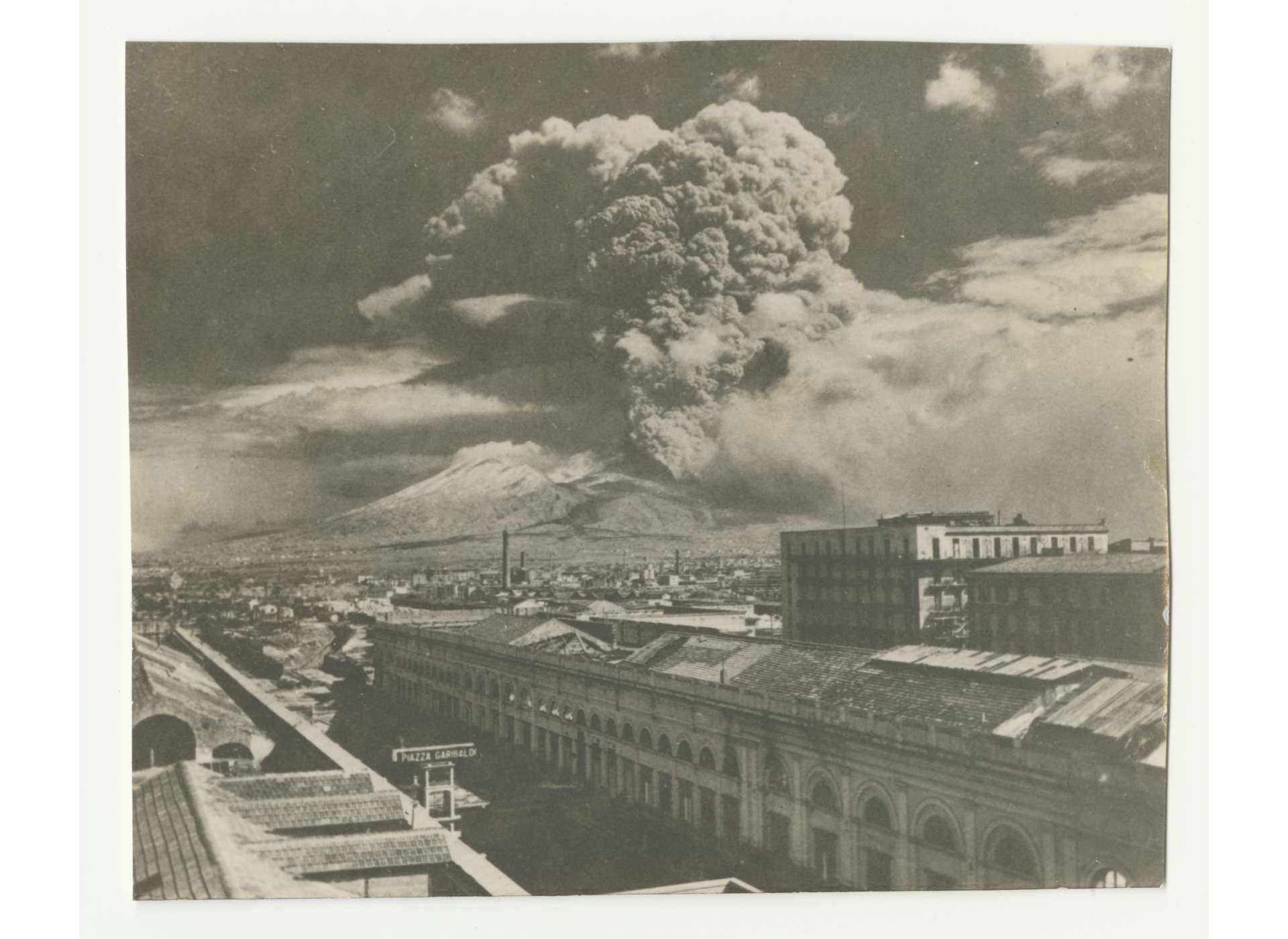 Mount Vesuvius erupts near Naples, Spring 1944. Gift of Melissa Bourne, from the Collection of The National WWII Museum, 2009.214.044.