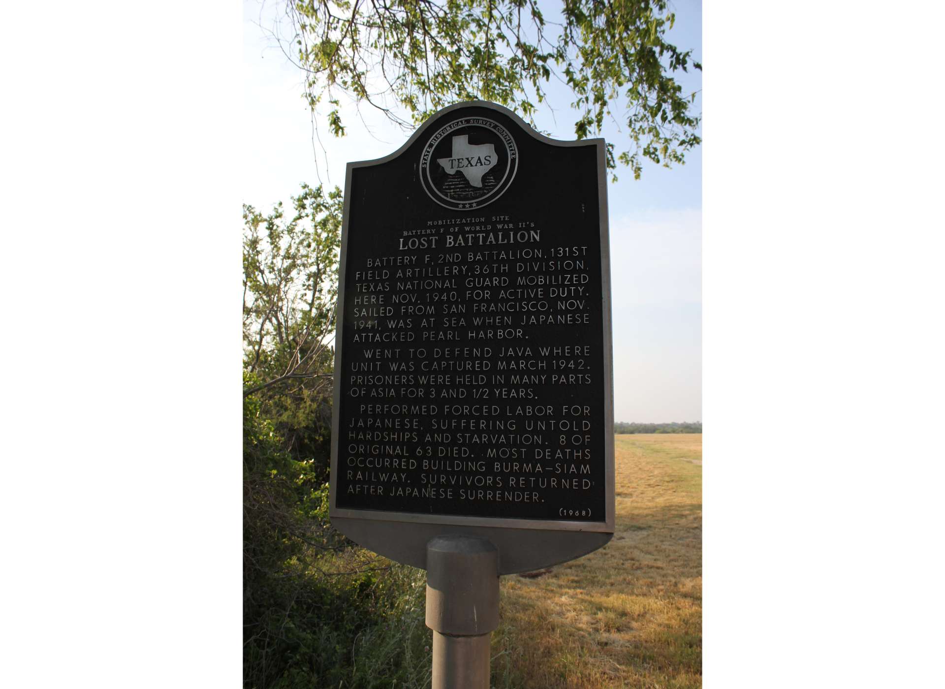 Historical marker commemorating the Lost Battalion at Jacksboro, Texas, courtesy of Wiki Commons.