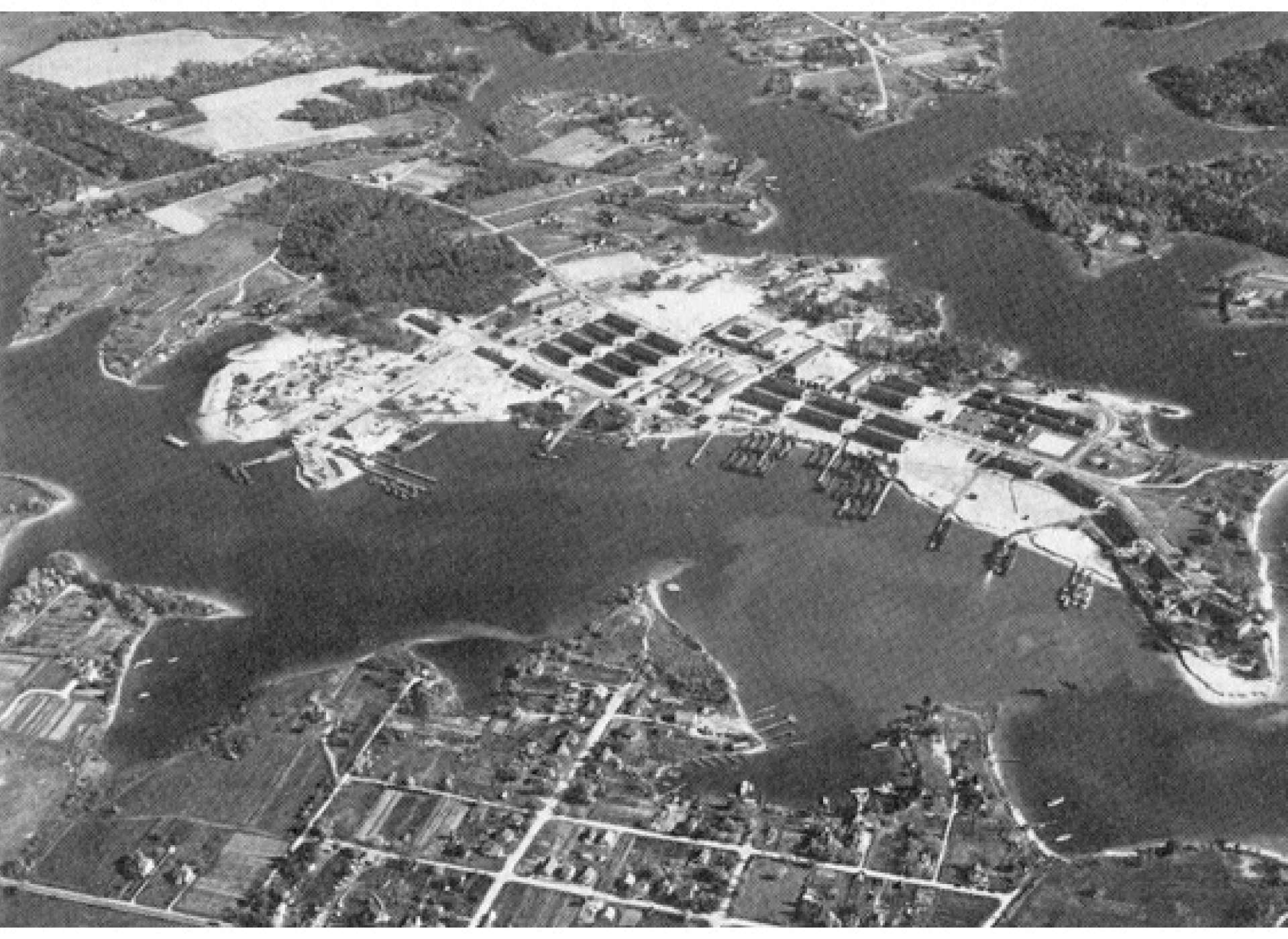 Solomon’s Island Amphibious Training Base Maryland. Termed the “Cradle of Invasions,” this was an important link in the development of American amphibious capabilities in the European Theater of Operations during World War II. (National Archives)