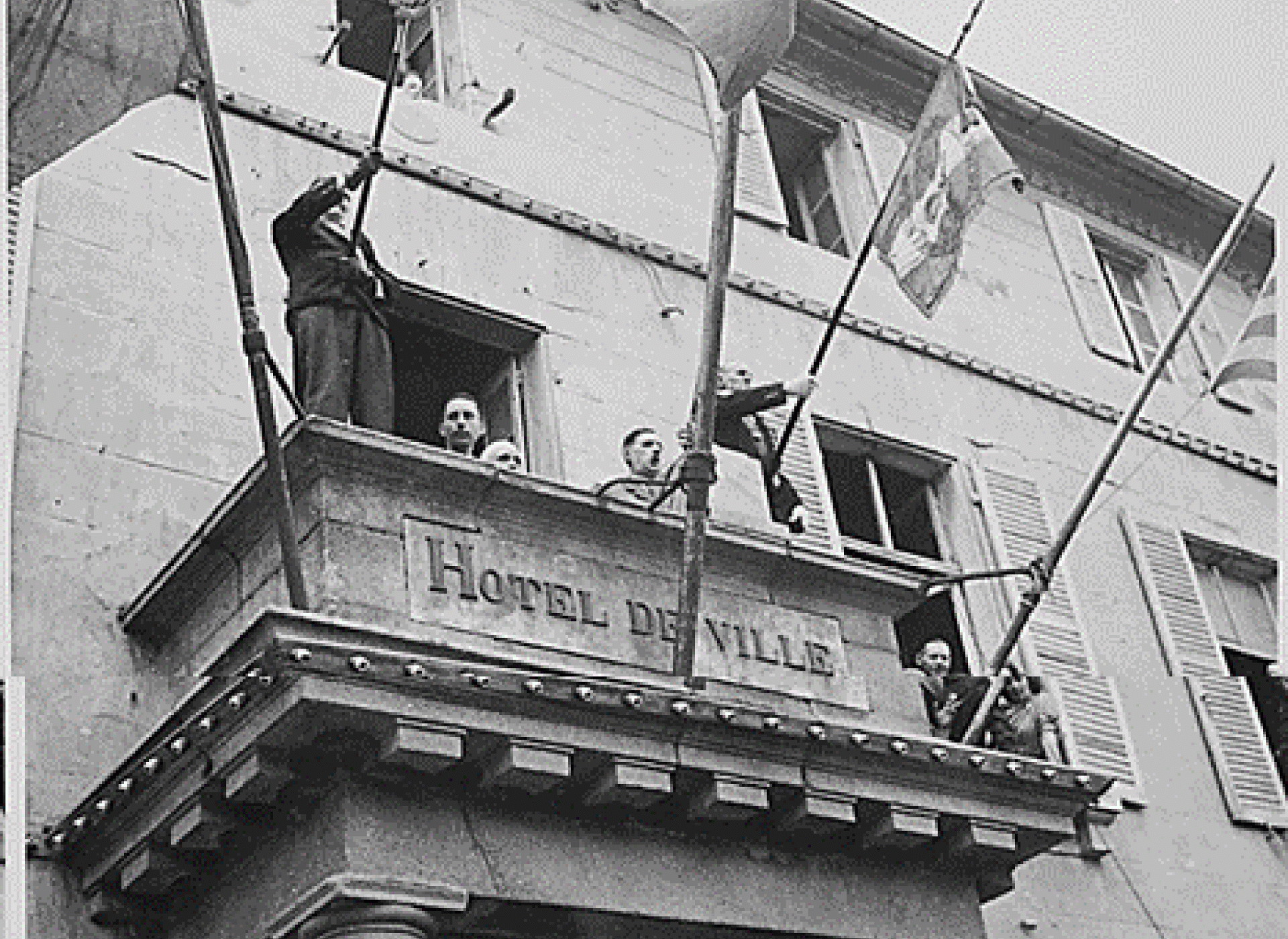 General Charles de Gaulle speaks to the people of Cherbourg