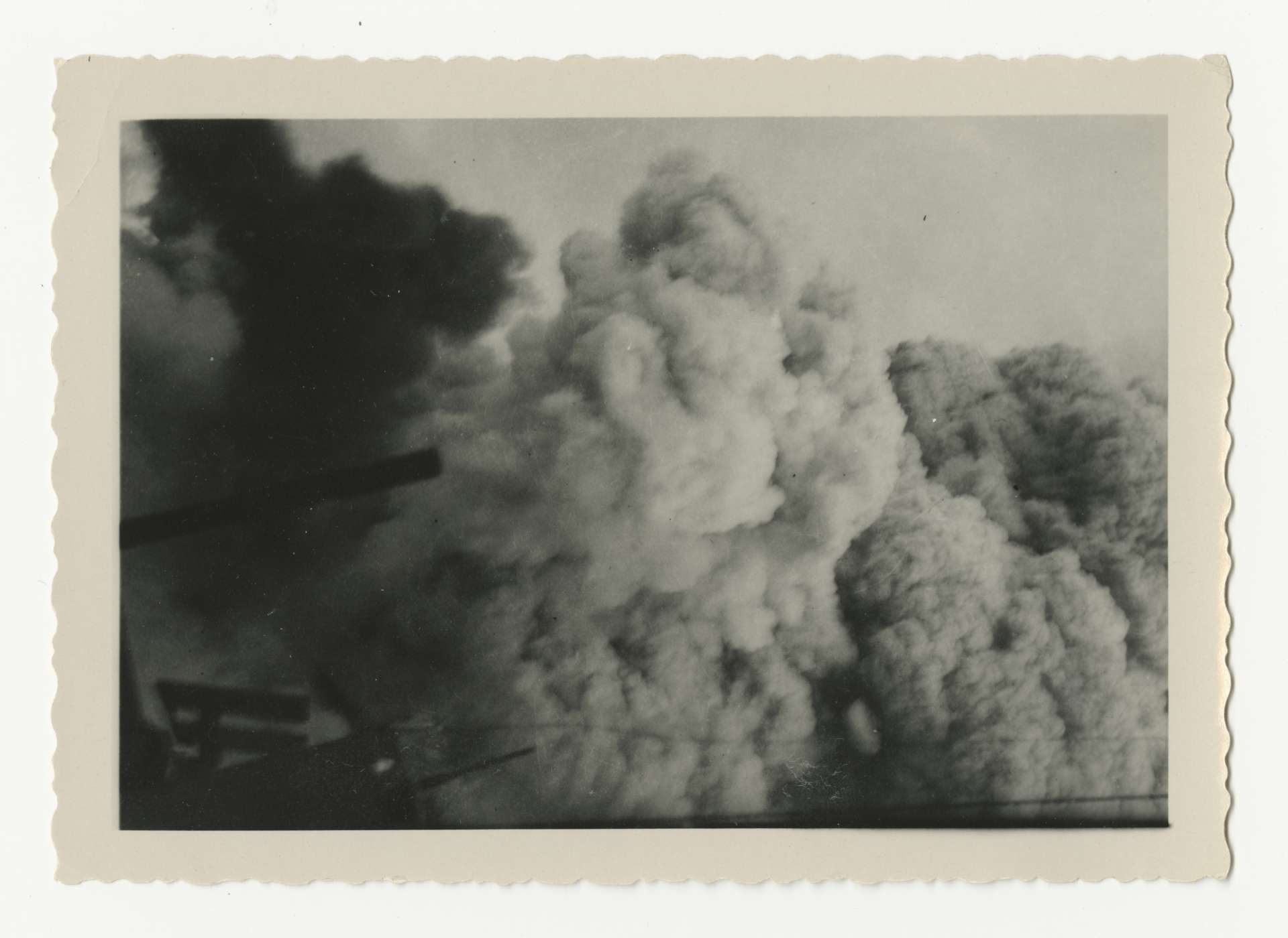 Photo of smoke from the SS Mary Luckenbach