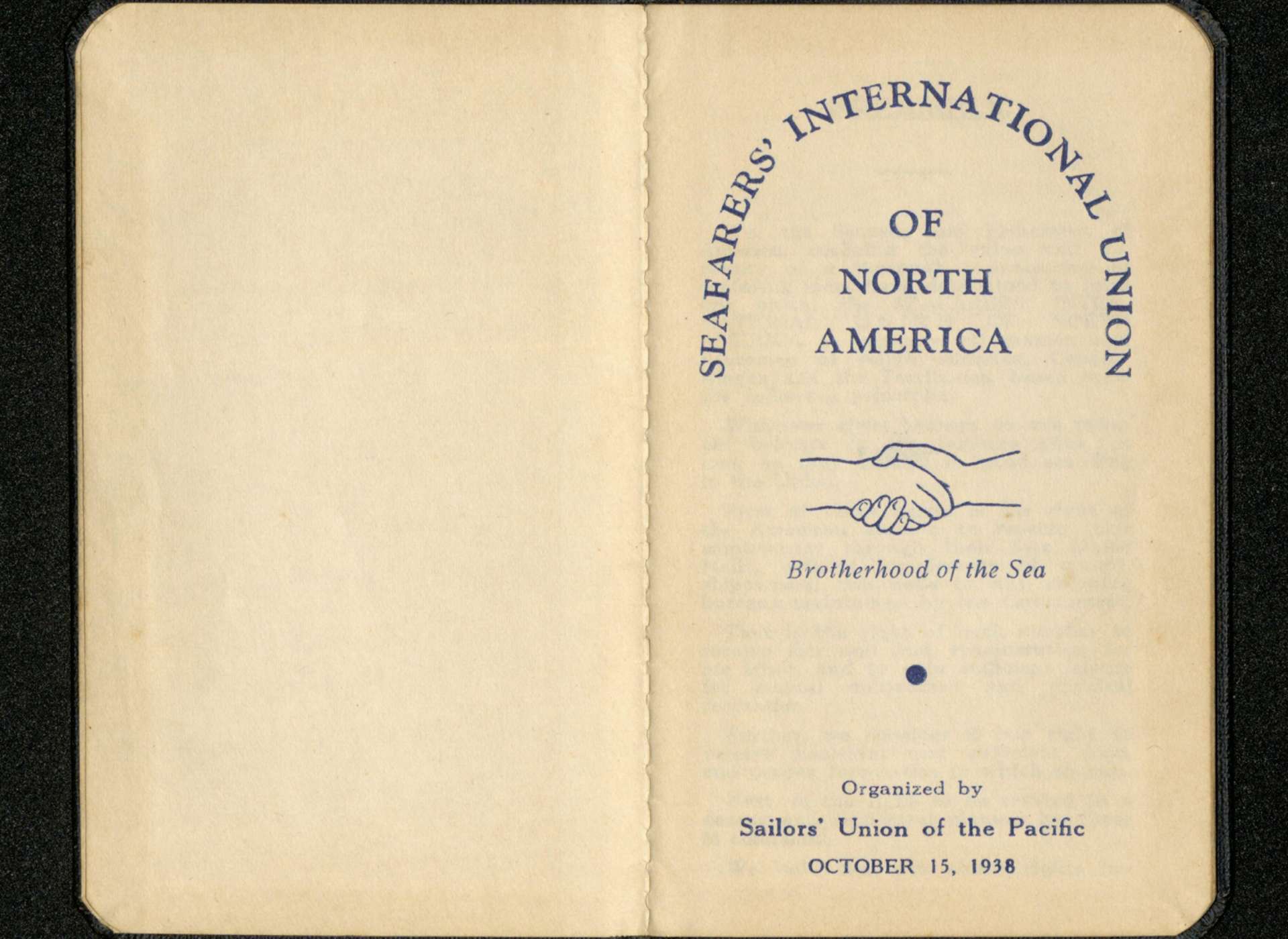 Pages from William Nesser’s Seafarers International Union Membership Book