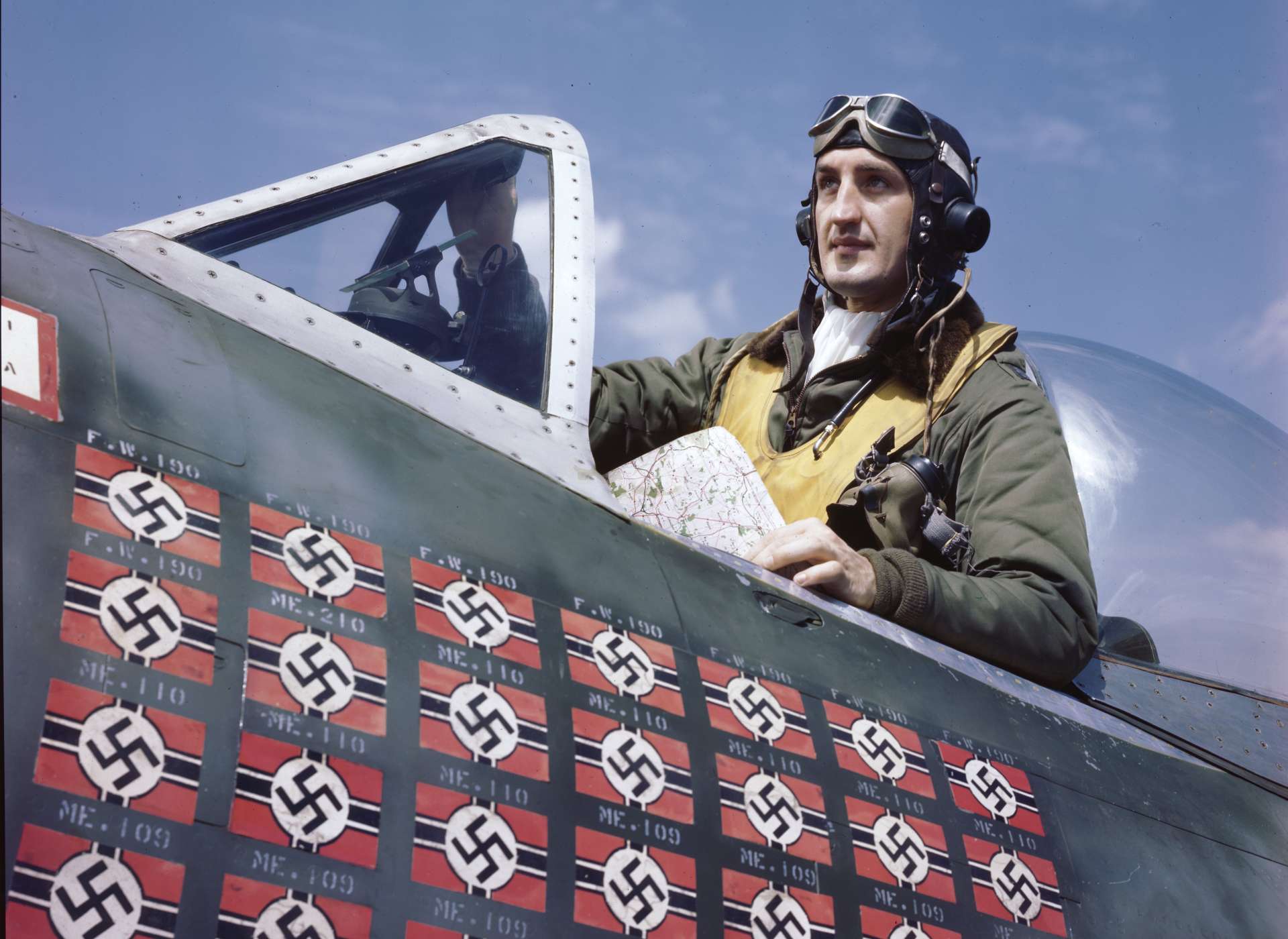 Colonel Francis “Gabby” Gabreski’s P-47 sports his victories 