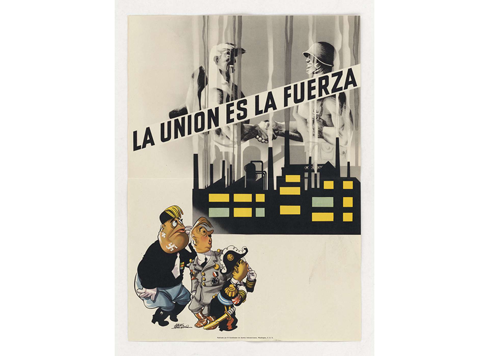 Mussolini, Hitler, and Hirohito cower in fear
