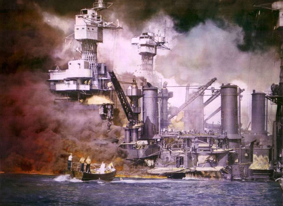 Infamy traveling exhibit, Pearl Harbor color image