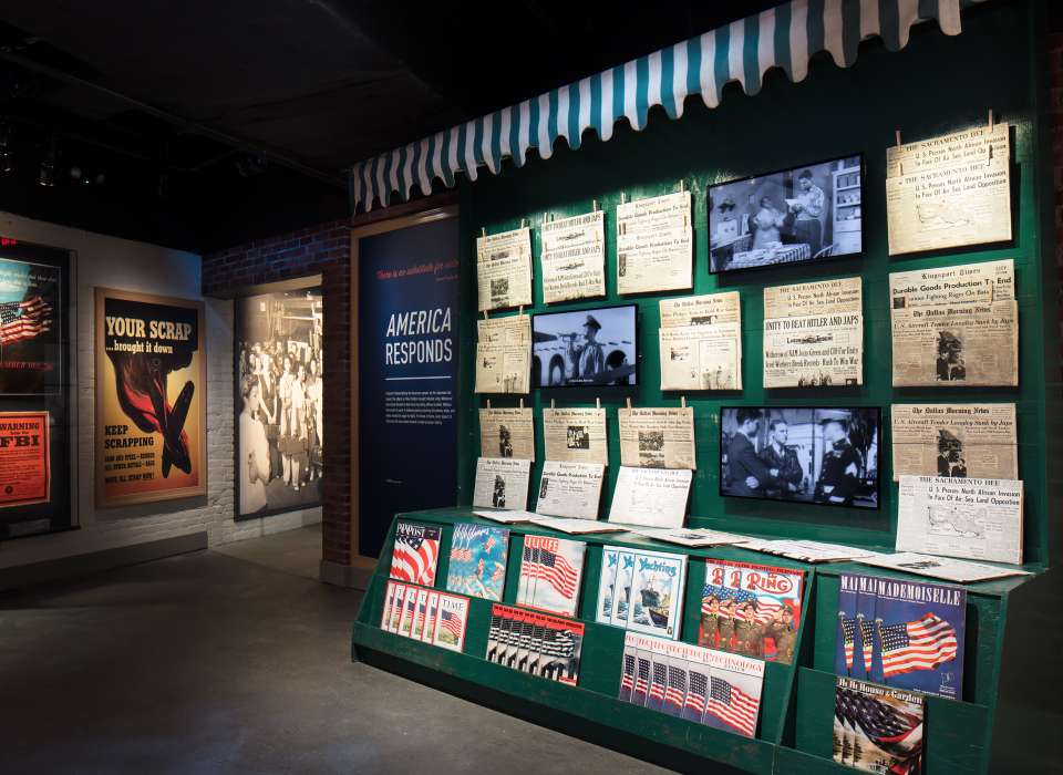 America Responds gallery, newsstand and propaganda posters, Arsenal of Democracy
