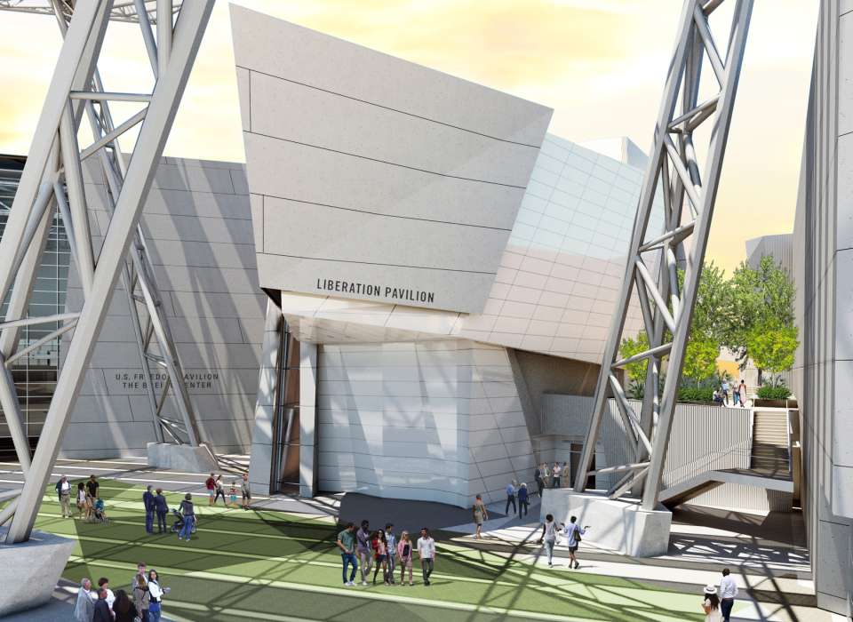 Artists rendering of the Liberation Pavilion at the National WWII Museum