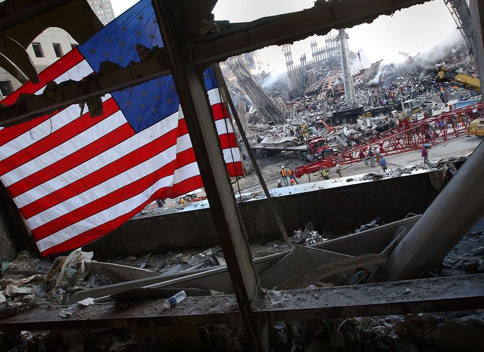 Old Glory at ground zero