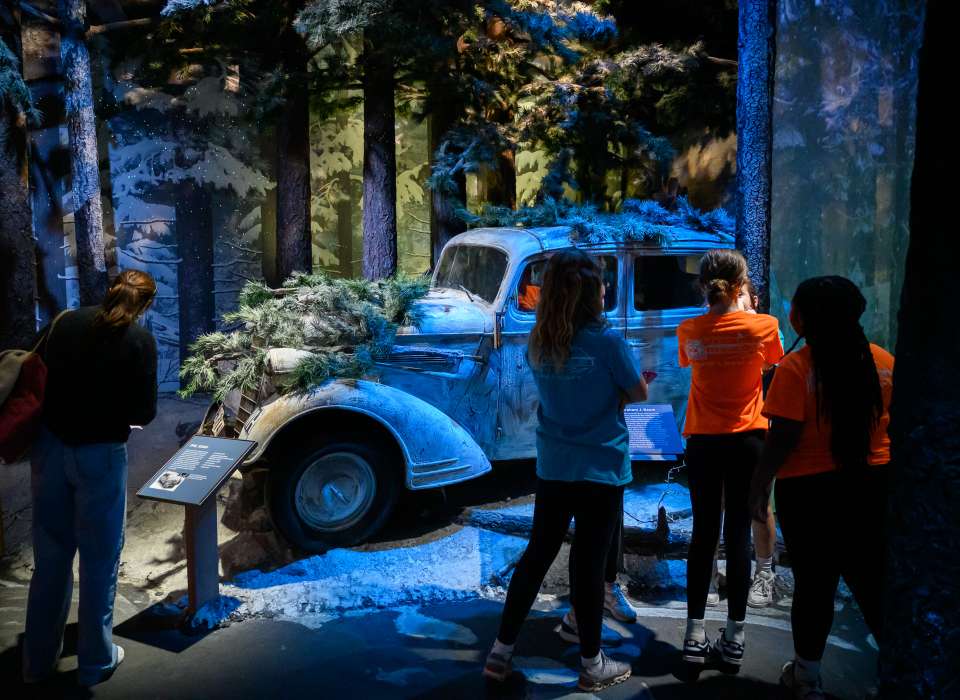 Students in Battle of the Bulge Gallery at The National WWII Museum