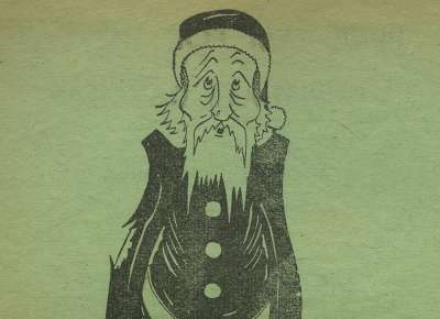 Drawing of Santa Claus from a POW scrapbook