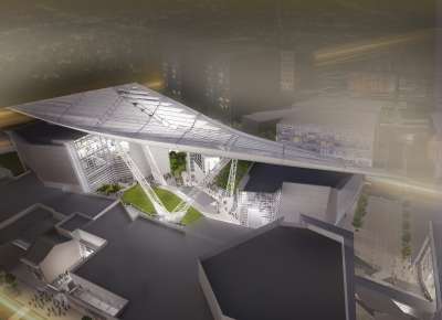 Rendering of the canopy above the National WWII Museum in New Orleans