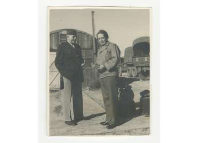 John and Maude Dach, “Ma &amp; Pa,” at a military camp in North Africa, February 1944, The National WWII Museum, 2014.094.081