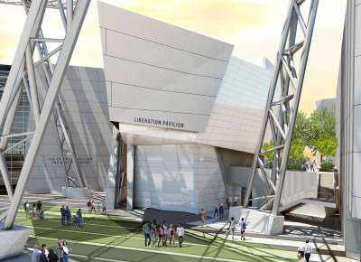 Artists rendering of the Liberation Pavilion at the National WWII Museum