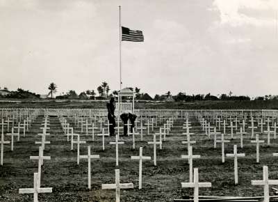 Cross grave markers for WWII dead