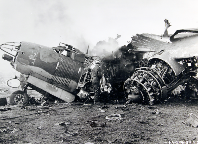 Martin B-26 Marauder named Heaven Can Wait meets its end