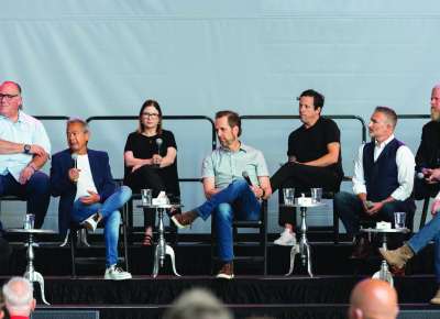 Band of Brothers group on stage